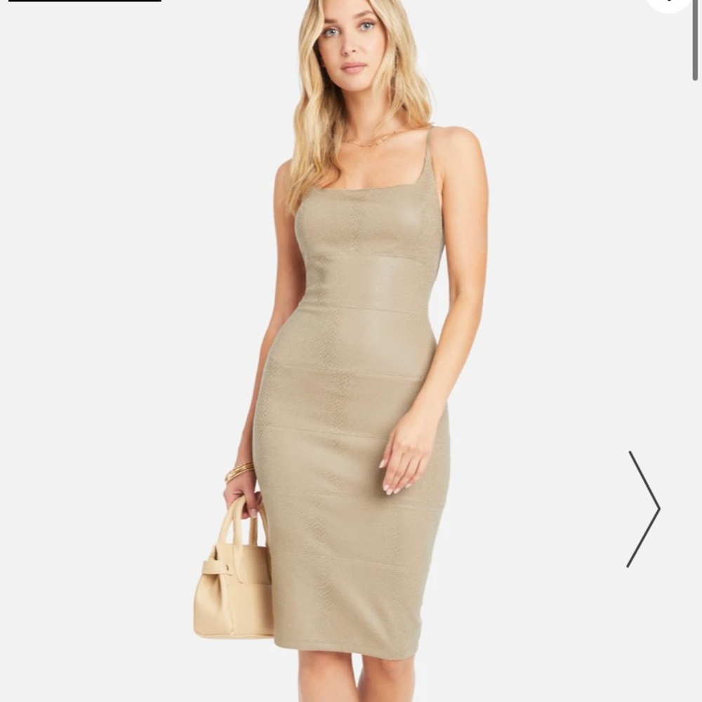 NWOT Bebe Faux Leather Midi Dress